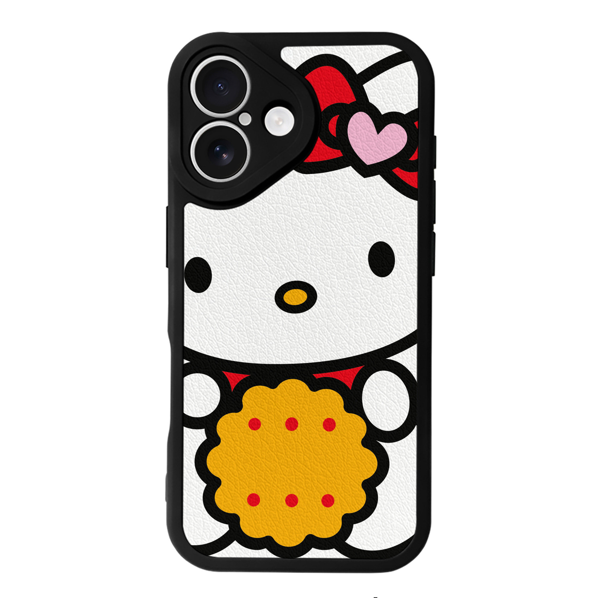 （画像用） Hello Kitty ハローキティ 【iPhone 16シリーズ対応】シリコンスマホケース（レザー調） 材質：シリコン